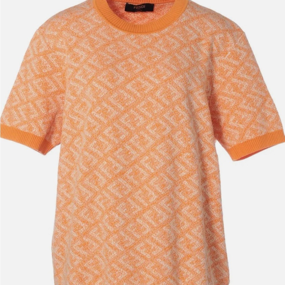 Fendi Orange Patterned Men's Shirt